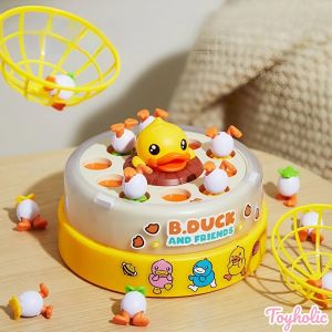 Đồ chơi hứng vịt nhảy kèm nhạc quay 360 độ vui nhộn thông minh máy bắn vịt luyện phản xạ bộ quà tặng bé trai bé gái