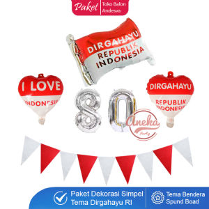 Paket Dekorasi HUT Ri bendera spunboad / aksesoris dekor dirgahayu ri / paket 17 agustus merah putih