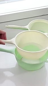 Biblio Rice Washing Spoon Plastic Fruit Vegetable Drain Basket Soy Milk Filter Kitchen Colander 1Pcs