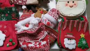 New Check Cartoon Christmas Candy Bag Gift Bag Christmas Handbag Apple Bag Christmas Gift