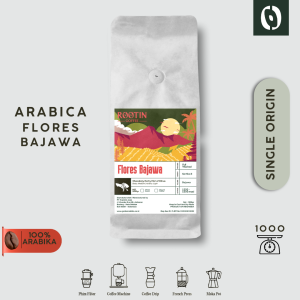 Rootin Coffee Flores Bajawa Single Origin Arabika Roasted Beans Biji dan Bubuk Kopi / 1kg