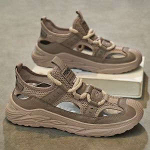 Free Shipping MenS Summer Sandals New Casual Beach Shoes Comfortable Breathable Lightweight Slip-On And Featuring A Hollow Design For A Sporty Look