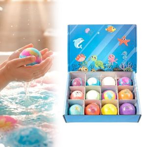 Bath Bombs with Toys Inside for Kids 12 Pack Ocean Toy Splash Surprise Bath Bombs Natural Sea Salt Color Changing Spa Bath Balls with Toys Great Gift for Kids’ Birthdays Easter Christmas