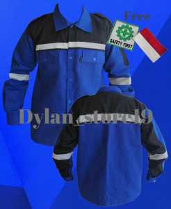 Katelpak Atasan Kerja Lengan Panjang Kombinasi / Wearpack Safety / Setelan Baju Kerja / Baju Proyek / Baju Bengkel / Kemeja Panjang