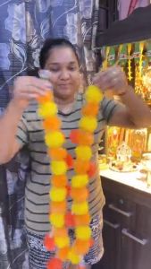 150cm artificial marigold garland diwali decoration deepavali flower garland indian door hanging home festival decor
