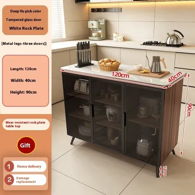 SANSHY Kitchen Cabinet Storage Cabinet Kitchen Cutting Table Multifunctional Operating Household Multi Layer Rack Movable Island