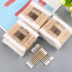 Tăm bông 100 que thân gỗ ngoáy tai nặn mụn thân thiện với môi trường - Aeneas Shop