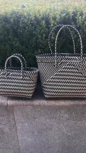 Túi Xách Thời Trang Dệt Tay Bằng Nhựa Túi Xách Túi Mua Sắm Túi Giải Trí Thành Thị Túi Giỏ Rau Sọc