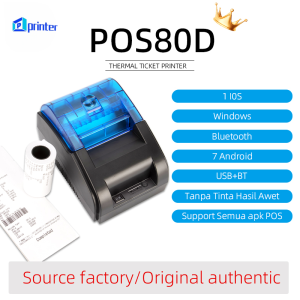 Mini Printer Bluetooth Thermal 80mm - Untuk Kasir & Catatan - Dukung USB - GRATIS 3 Gulung Kertas