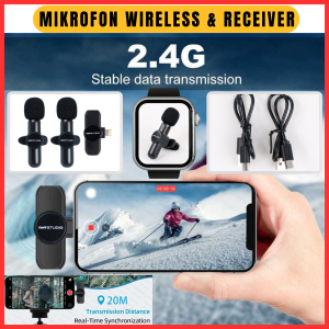 Mikrofon Wireless Portable Mic Live Konten Streaming dan Rekam Suara