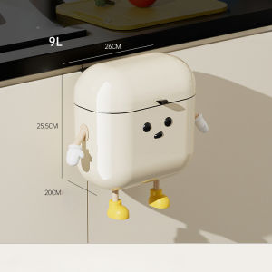 MLADEN Kitchen Trash Can Wall Mounted Dustbin Household Toilet Trash Can with Lid Garbage Waste Storage Bin