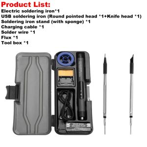 USB Wireless Electric Soldering Iron C200S Replaceable Solder Iron Tips Type-C 5V 8W Fast Charging Portable Repair Welding Tools