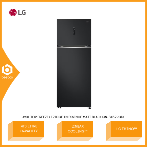 LG 2 Door Fridge 493 Litre Capacity Linear Cooling™ GN-B452PQBK GNB452PQBK Peti Ais