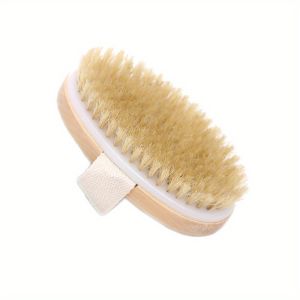 Natural Bristle Body SPA Brush for Wet and Dry Skin Soft Bath Massager for Home Use