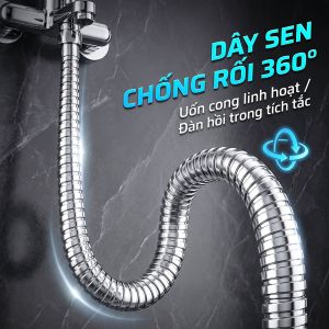 Dây Sen Tắm Inox 304 Cao Cấp Chống Nổ Chịu Nhiệt 100°C Đầu Đồng Nguyên Khối Dày Dặn Phi 21 Chiều Dài 1.5M/2M Phụ Kiện Vòi Sen Phòng Tắm Bền Bỉ