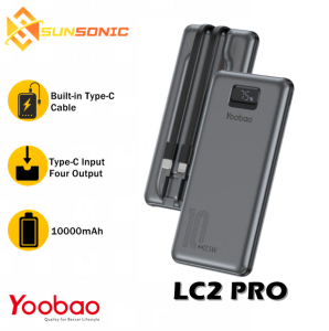 Yoobao LC2 Pro LED Display Multi Function Own Line Design Type C/ Lightning PD20W Fast Charging 10000mah Power Bank