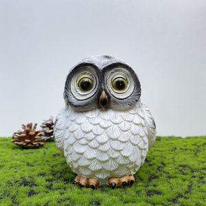 Solar Creative Owl LED Night Light Resin Owl Animal Sculpture Jewelry Led Light Outdoor Garden Camping Decoration Light Waterproof Solar Light