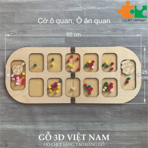 Ô ăn quan trò chơi dân gian bằng gỗ gấp gọn