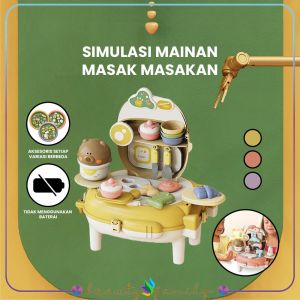 BF-M321 Mainan Edukasi Anak Bear Backpack 2IN1 Pretend Play Kitchen Set / Mainan Tas Ransel Anak Karakrer Beruang Beauty Colorclay / Simulasi Mainan Masak Masakan Dapur Anak Import