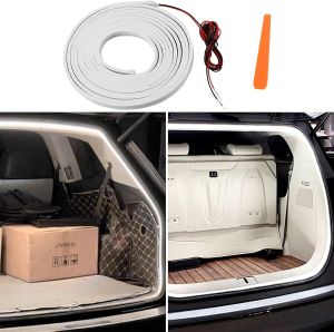 4 Meter Car Tailgate LED Atmosphere Light Strip Automatic Switch Cuttable Silicone Boot Lamp Steady Dynamic Flowing Modes White Warm White Universal SUV Truck