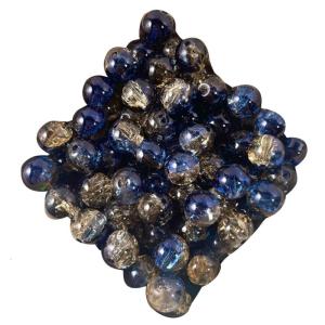 50pcs nghiền đá Kết cấu hạt thủy tinh với lỗ nhiều màu hạt thủy tinh tròn cho vòng cổ vòng tay làm