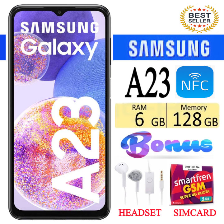 SALE!!! HP SAMSUNG GALAXY A23 NFC RAM 6/128 GB FULLSET Bergaransi - FREE SIMCARD