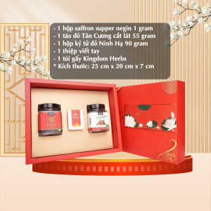 Set quà tặng hộp quà tặng saffron nhụy hoa nghệ tây Kingdom Herb chính hãng