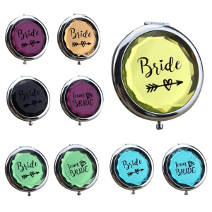 Kim loại sáng bóng vẻ đẹp-gấp Xách Tay Cô Dâu đội Gương trang điểm đồ trang trí đám cưới tiệc chia tay độc thân của cô dâu tốt nhất ủng hộ Quà Tặng