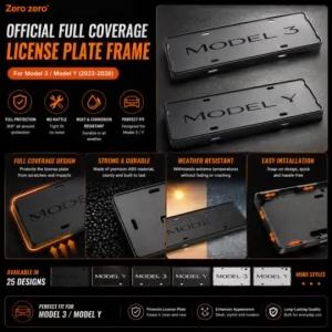 For Tesla Model 3 Y YL License Plate Frame 2025 2026 Full Cover Plate Holder Anti-Scratch Protection Car Plate Bracket Zero zero