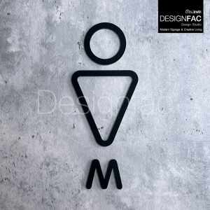 ป้ายห้องน้ำอะคริลิคมินิมอล WM ป้ายสุขาชายหญิง ป้ายติดหน้าห้องน้ำ สไตล์โมเดิล มินิมอลลอฟท์Designfac