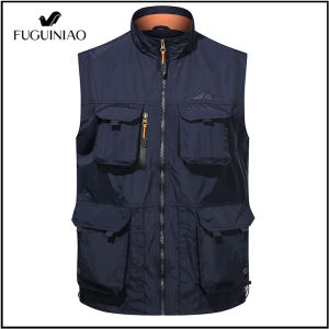 319FUGUINIAO 2025 เสื้อกั๊กผู้ชาย แจ็คเก็ตหลายกระเป๋า ช่างภาพ ตาข่าย ชุดยุทธวิธีกลางแจ้งสำหรับตกปลา
