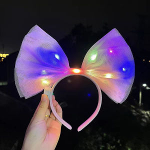 LOYO Headbands Bows Glowing Headbands Sweet Photos Fairy Headpieces Concert Night Light Toys Party