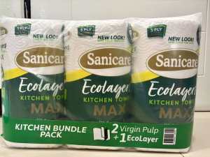 Sanicare Ecolayers Kitchen Towel Max 3-Ply Pack of 3