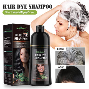 Hair Color Shampoo 500ml Black Hair Dye Organic Plant Hair Dye Cream Not Stimulating Not allergic Styling DIY Coloring Washing Dying Caring