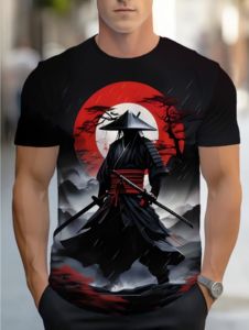 Japanese Style Mens T-Shirt Graphic Tee Fashion Casual Short Sleeve Top 3D Printed T-Shirts Harajuku Tees Summer Mens Clothing