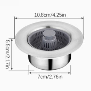 Bộ Lọc Rác Bồn Rửa BátNút Chặn Thoát NướcKhay Giỏ Lọc 3 In1 Ngăn Mùi Hôi Thức ĂnThừaBồn Rửa Nhà BếpGiỏ Lọc Rác BAUHO