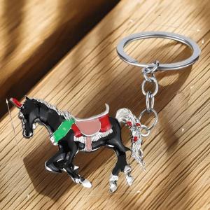 Hmeme พวงกุญแจห่วงโซ่กุญแจม้าเคลือบอัลลอยกระเป๋าพวงกุญแจรถพวงกุญแจเครื่องประดับ