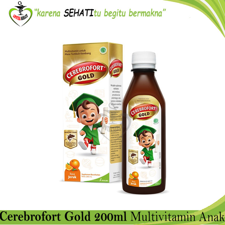 CEREBROFORT GOLD Vitamin Otak Suplemen Anak Rasa Jeruk dan Strawberry
