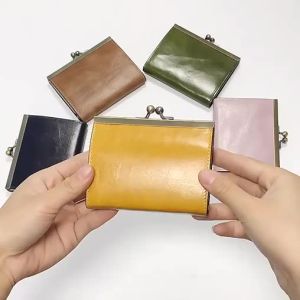 Royal Bagger New Fashion Card Holder for Men and Women Genuine Leather Retro Casual Short Wallets Multifunction Coin Purse
