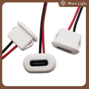 Warm Light 2 Pin USB-C Type Waterproof USB Connector Direct compression female base Female Socket Charging Interface