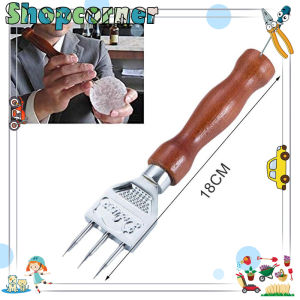 Penghancur Es/Three Pronged Ice Crusher with Wood Handle for Cocktail Bartender