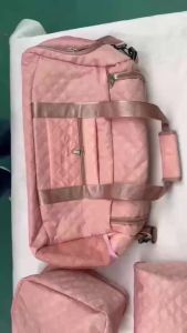 FRIDA BAGS#4065 Functional 3-in-1 quilted nylon travel duffel bag set choice for weekend trips gym.