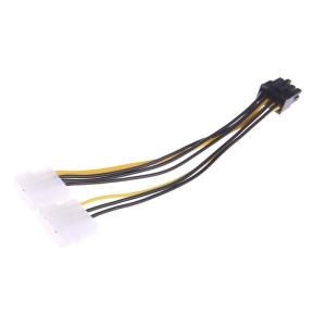 (1 Pack) Dual 4 Pin Molex LP4 to 8-Pin PCI for Express ATX PSU Power Cable Adapter (Video Graphics Power Cable)