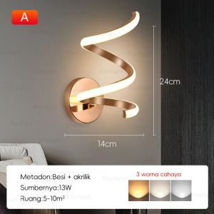 Lampu dinding gaya Skandinavia Lampu dinding minimalis Lampu dinding tiga warna LED Lampu dinding ruang tamu Lampu hias ruang kamar tidur