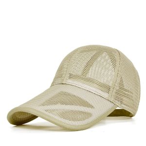 PTK52 Quick-dry Mesh Baseball Cap Hollow Adjustable Sports Mesh Caps Trucker Cap Translucent Men Snapback Hat