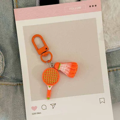 Exquisite Workmanship Bag Hanging Keychain High Quality Badminton Key Holder Cute Portable Simulated Badminton Keychain For Daily Trip Gift For Students Party