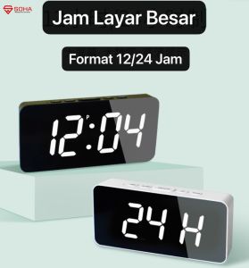 JD-13 SOHA Jam Meja Digital Angka Besar Bisa 3 Alarm Tampil Suhu Tanggal Bisa Pasang Baterai 18650