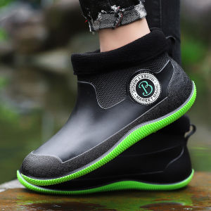 MZB ใหม่รองเท้าฝนผู้ชายกันน้ำลื่นสั้นหลอดแฟชั่นผู้ชายน้ำรองเท้าหลอดสั้นแนวโน้มที่เดินทางมาพักผ่อนแฟชั่นทำงานตกปลารองเท้ารองเท้ากลางแจ้ง