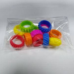 SIRENXI With Tips Sensory Fidget Rings Stretchable Enhancing Attention Silicone Sensory Ring Texture Unique Silent Decompressors Rings Children