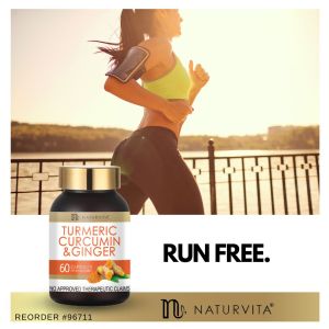 NATURVITA #96711 | EXPIRY: 1/2027 | Turmeric Curcumin & Ginger 60 Capsules